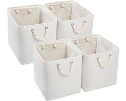 Inovra ® Opvouwbare Stoffen Opbergdozen Set van 4 voor Planken en Kasten