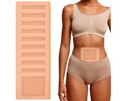 Inovra Plus - 10 stuks zelfklevende castoroliepatches voor taille, buik en dijen - Huidvriendelijke ricinusolieverpakkingen - Geschikt voor gebruik - Afmetingen: 17 x 13 cm (M)