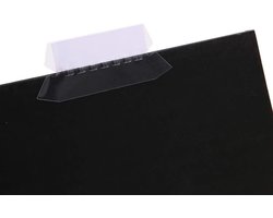 Inovra Plus - 100 stuks doorzichtige plastic map tabbladen met herpositioneerbaar label - Archiefkast tabblad voor snelle identificatie