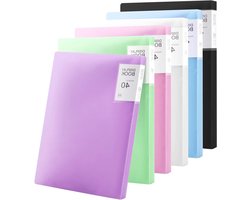 Inovra Plus - 6 stuks A4-displayboek met 40 vakken en plastic hoezen, projectmap voor particulieren en kantoren - Set van 6 kleuren