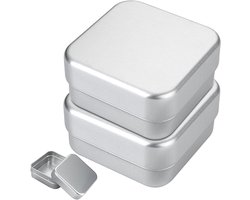 Inovra Plus - Aluminium zeepetui 2 stuks met deksel en druppelbak - waterdichte zeepcontainer voor thuis en op reis - draagbare vierkante aluminium doos - badkamer accessoires - zeephouder - reisbenodigdheden.