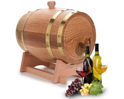 Inovra Plus - Eikenhouten Whiskyvatdispenser 3L voor Wijn Veroudering en Whisky Proeverij - Decoratieve Houten Vat voor Rum, Tequila en Meer - Stijlvol Middelpunt voor Entertainment - Duurzame Kwaliteit met Geest van Vergane Glorie