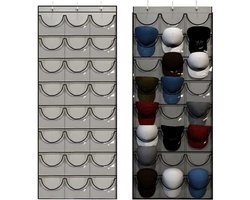 Inovra Plus - Hat Organizer met 24 Vakken voor Petten - Caps Opberger voor Kast of Muur - Petten Houder Sweet Home Collection met Hooks