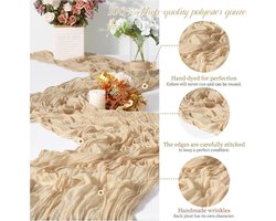 Inovra Plus - Kaasdoek Tafelloper in Beige, Stijlvolle en Duurzame Tafeldecoratie met Natuurlijke uitstraling