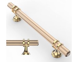 Inovra Plus - Meubelgrepen 10 stuks goudkleurig - 128 mm gatafstand - voor laden en kasten - keuken en kledingkasten - gemakkelijke installatie.