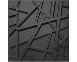 Inovra Plus - PVC decoratieve zwarte 3D wandpanelen voor interieur met 12 tegels - muurdecoratie - 3m² - stijlvol en modern - snelle montage