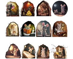 Inovra Plus - Realistische Muizenhol Muurstickers 12 stuks | Glow in The Dark | Verwijderbare Muurdecoratie voor Slaapkamer en Kinderkamer