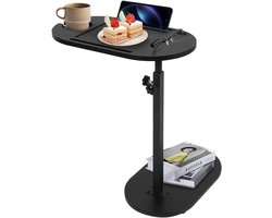 Inovra Plus - Salontafel C-vorm badtafel van hout verstelbaar badplank badkuip bijzettafel - draaibare banktafel voor woonkamer - elegant design
