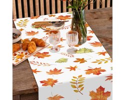 Inovra Plus - Seizoensgebonden Herfst Tafelloper Decoratie 356x1829 cm - Oranje Bladeren - Herfst Decor - Vakantie Seizoensgebonden - Keuken Eettafel Decoratie