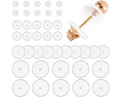 Inovra Plus - Siliconen pads voor piercings, transparante gaten, 40 stuks, 3/5/7/9 mm. Huidvriendelijke siliconen oorbellen.