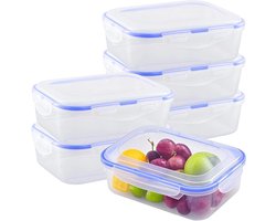 Inovra Plus - Stapelbare kunststof vershouddozen 1100 ml - Set van 6 - Transparant - Geschikt voor koelkast en vaatwasser