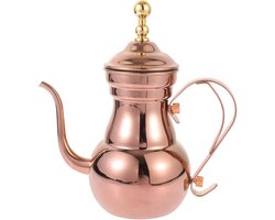 Inovra Plus - Theepot met theezeef roestvrijstaal | Oosterse stijl | Vintage waterkoker | Warmwaterverwarmer | 700 ml | Theekan met uitneembaar filter | Theebereider
