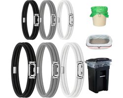 Inovra Plus - Universele rubberen banden voor vuilnisemmers | Elastische ring voor afvalcontainer | Zwarte banden voor 36 en 60 cm emmers | 6 stuks | Keuken- en kantoorafvalemmer | 113-227 liter
