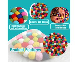 Inovra Plus - Vilten onderzetter 20 cm voor pannen en kopjes - Wollen tafelonderzetter - Handgemaakte vilten pannenonderzetter