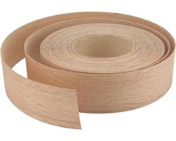 Inovra Plus - Voorgelijmde randstrip van eikenhout fineer - 50 mm x 15 m - Opstrijkbare randtape - Houtfineer strips voor bureau en kledingkast - Decoratieve randafwerking