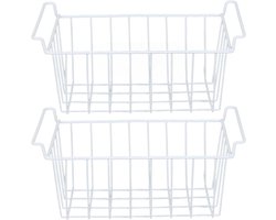 Inovra Plus - Vriezer Organizers 2 stuks met Handgrepen - Opbergmanden voor Vriezer en Koelkast - Keuken Opbergrek - 47.5x24.5x20cm