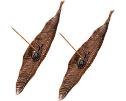 Inovra Plus - Wierookstaafje houders set van 2, metaal, bladvorm, 215 cm, brons - Decoratieve woonaccessoires bouwen sfeer in huis - Creëer ambiance met wierookstokjes