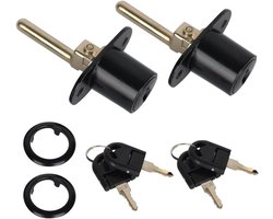 Inovra Plus - Zuigerslot met Sleutel voor Kasten en Laden - Beveiliging voor Meubels - Zwart - Archiefkasten en Bureaus