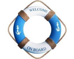 Inovra- Reddingsboei decoratie - Wanddecoratie - Nautische stijl - Hangende decoratie - Hoogwaardige stof - 31 cm x 31 cm