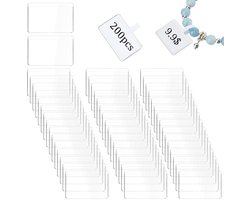 Inovra- Rekken Tags 200 Stuks - Zelfklevende Labelhouder - PVC - 1,5x2,5 cm - Beschermhoes - Voor Supermarkt Display - Labelhouders