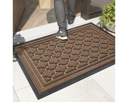 Inovra ® Robuuste Weerbestendige Deurmat voor Buiten, Antislip, Wasbaar, 60 x 120 cm, Voor Deur, Balkon of Entree in Bruin