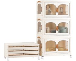 Inovra ® Ruime Opbergdozen met Deksel en Wielen voor Eenvoudige Organisatie Thuis