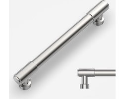 Inovra ® Set van 10 Elegante Meubelgrepen in Geborsteld Nikkel voor Keuken en Kasten Met 128 mm Gatafstand