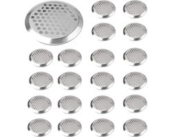 Inovra ® Set van 30 Ronde Ventilatieroosters van Roestvrij Staal voor Diverse Toepassingen in Huis en Kantoor