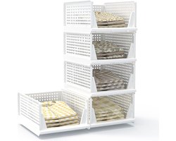 Inovra ® Set van 5 Opvouwbare Organizers voor Kledingkast en Lade, Ruimtebesparende Oplossing voor Thuis