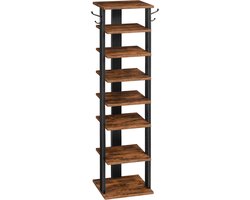 Inovra ® Smal en Praktisch 8-Laags Schoenenrek met Extra Opbergruimte en Haken