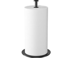 Inovra ® Staande keukenrolhouder, zwart, toiletrolhouder, keukenrol, papierenrolhouder, toilet, cakerolhouder, papieren handdoekhouder voor keuken, badkamer, verzwaarde basis