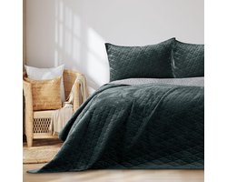 Inovra ® Stijlvolle en Comfortabele Bedsprei met Geometrisch Patroon, 240x260 cm, Antraciet Zilver