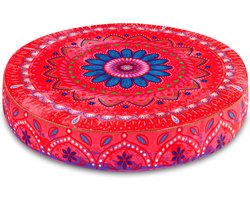 Inovra ® Stijlvolle en Kleurrijke Ronde Zitkussens voor Binnen en Buiten, Mandala en Bloemenmotieven