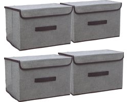 Inovra ® Stijlvolle en Ruimtebesparende Opvouwbare Stoffen Opbergdozen met Deksel voor Organisatie