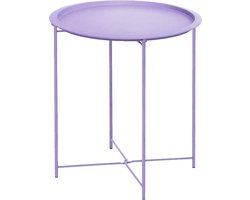 Inovra ® Stijlvolle Ronde Bijzettafel met Opbergruimte voor Woonkamer en Slaapkamer, Gemakkelijk Draagbaar