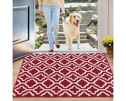 Inovra ® Stijlvolle Roodkleurige Deurmat voor Binnen en Buiten van 80 x 120 cm met Antislip