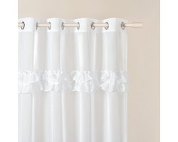 Inovra ® Transparante Gordijn met Ruches en Oogjes voor Woonkamer en Slaapkamer, 140 x 250 cm