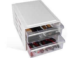 Inovra ® Transparante Opbergdozen met Twee Ruime Laden voor Efficiënte Organisatie en Opslag