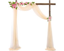 Inovra ® Tule Stof per Meter voor Bruiloft Decoratie en Ceremonie Versiering in Champagne Kleur