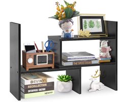 Inovra ® Verstelbare bureau-organizer, bureauplank, bureaubladboekenkast, houten opbergplank, staande plank, verstelbare doe-het-zelf voor staand op bureau op kantoor, woonkamer
