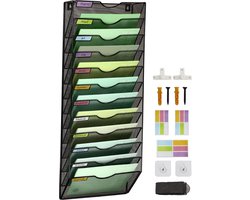 Inovra ® Verticale 12-Laags Hangende Bestandsorganizer voor Thuis en Kantoor met Naamlabelset