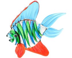 Inovra - Visversiering van glas voor tuin en feest - Meerkleurig glas sculptuur voor decoratie - Dier figuur voor kantoor en bruiloft - Glaskristal verzamelfiguren.