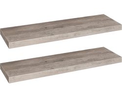 Inovra ® Wandplank, zwevende planken set van 2, stevige wandplanken, 80 x 20 x 3,8 cm hangplanken, met onzichtbare beugels, voor badkamer, slaapkamer, keuken, kantoor, woonkamer, Greige