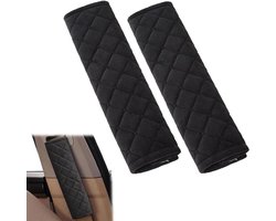 Inovra - Zwarte autogordelbeschermers - set van 2 - comfortabel en veilig - ook geschikt voor rugzakken