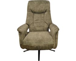 Inox - Fauteuil - Relaxstoel - Relaxfauteuil - Manueel Verstelbaar - 360º Draaibaar - Adore stof - Huntergroen