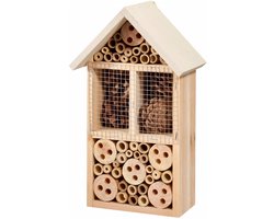 Insectenhotel - beige - 29 x 10 x 17 cm - hout - insectenhuis / bijenhotel