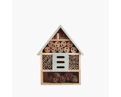 Insectenhotel – Hout – Groen – 20x9x30 cm – Voor bijen, vlinders & lieveheersbeestjes – Tuin, balkon & terras