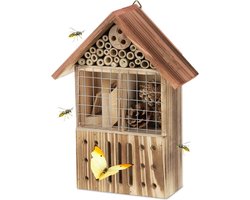 Insectenhotel om op te hangen - Dennenhout - Tuin & Balkon - HBD 29 x 215 x 95 cm - Vlinderhuisje - Kleurrijk
