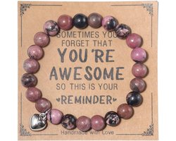 Inspirerende armbanden voor vrouwen Natuursteen helende ontspanning chakra armband Cadeaus voor verjaardagen Kerstmis Moederdag Valentijnsdag Thanksgiving Leraar waardering Cadeaus voor haar Moeder Beste vriend Zus Mannen Rode korrelsteen