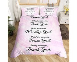 Inspirerende Beddegoed Duvet Dekbedovertrekset voor Vrouwen - Roze Marmer en Positieve Energie